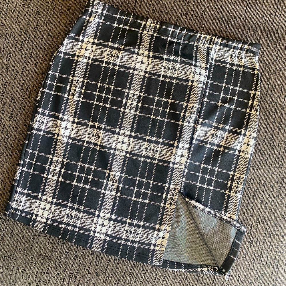 Plaid High Waisted Skirt